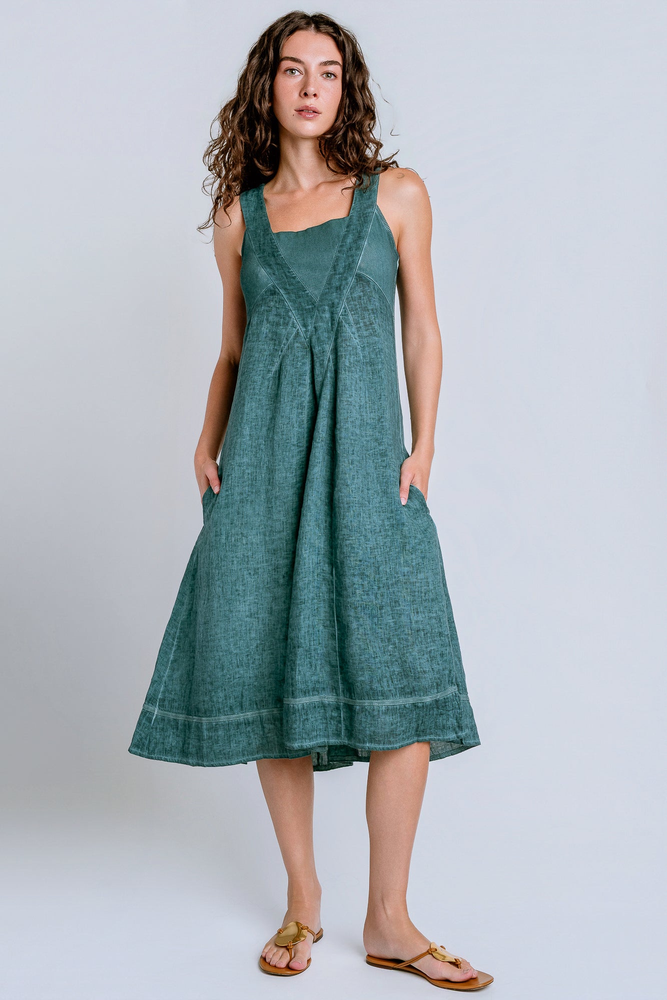 Inizio Deco Linen Dress