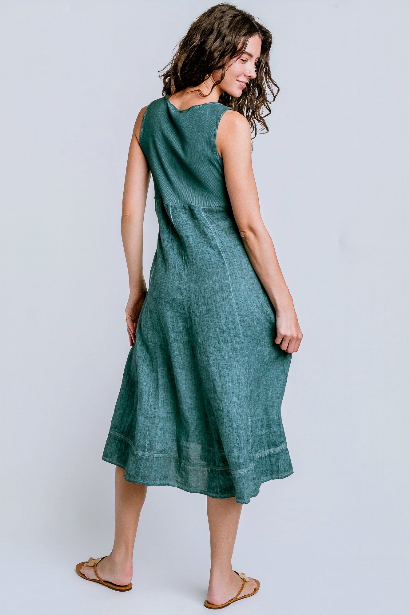 Inizio Deco Linen Dress
