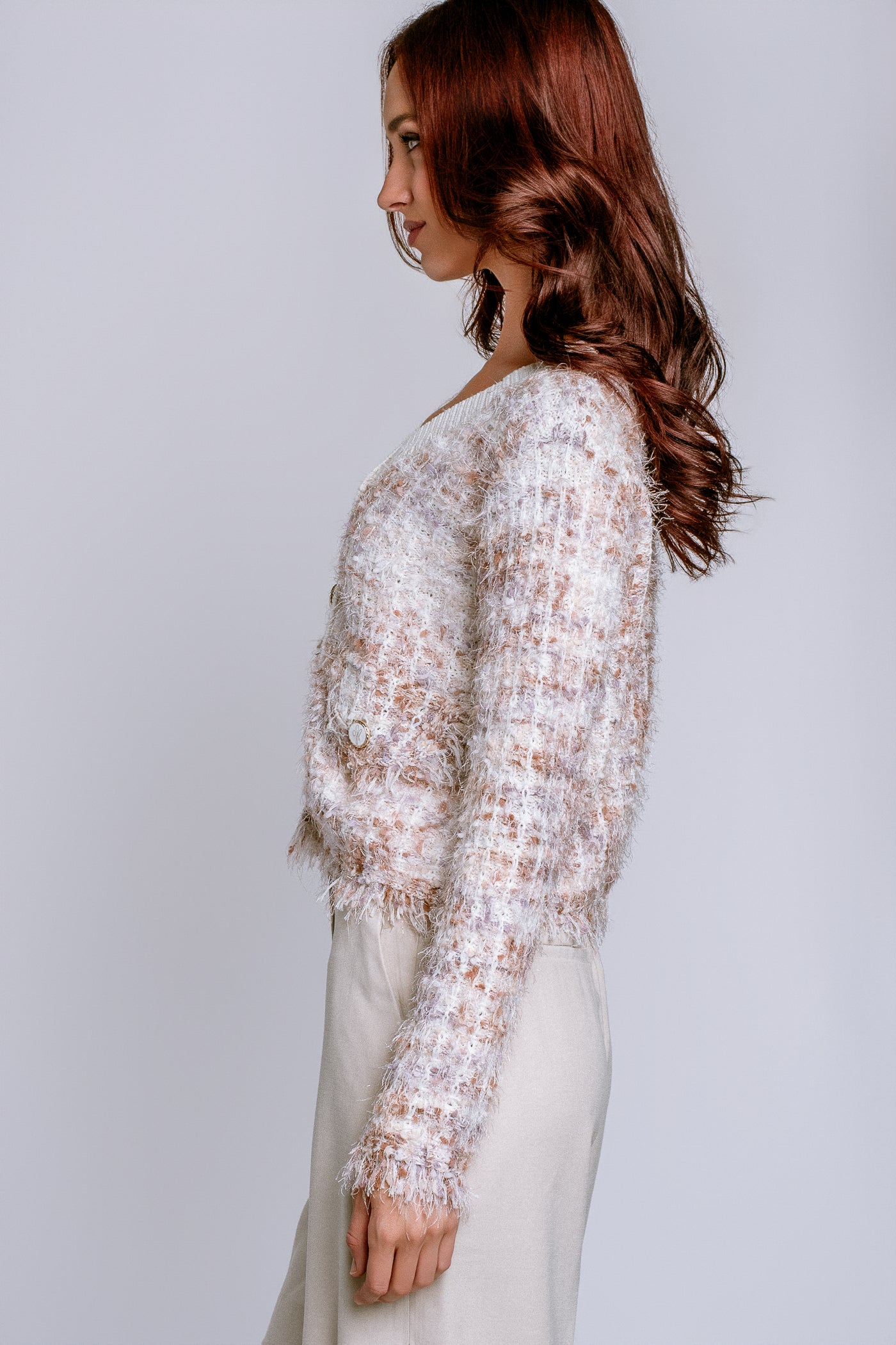 Hale Bob Boucle Cropped Cardigan