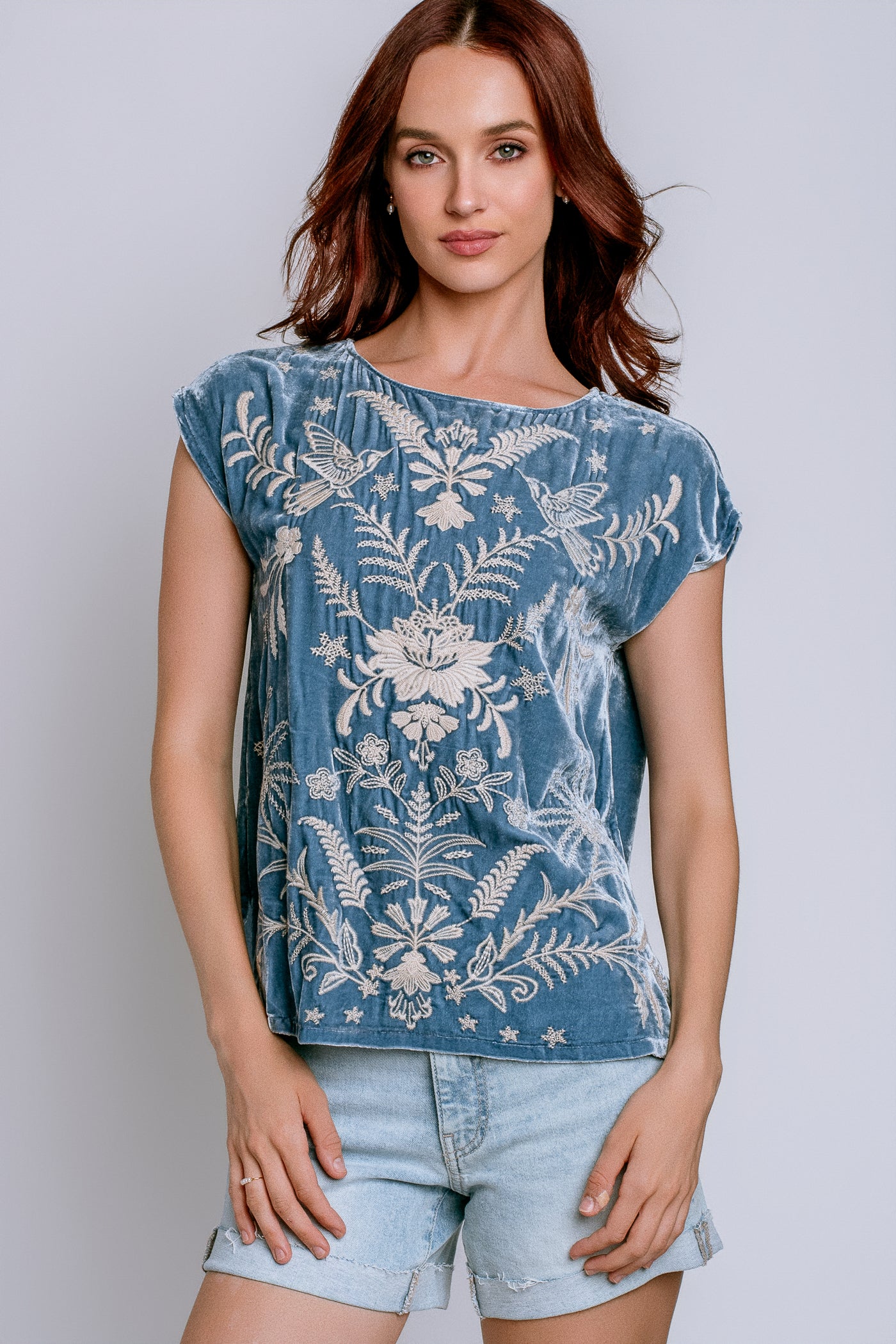 Johnny Was Winona Relaxed Velvet Top