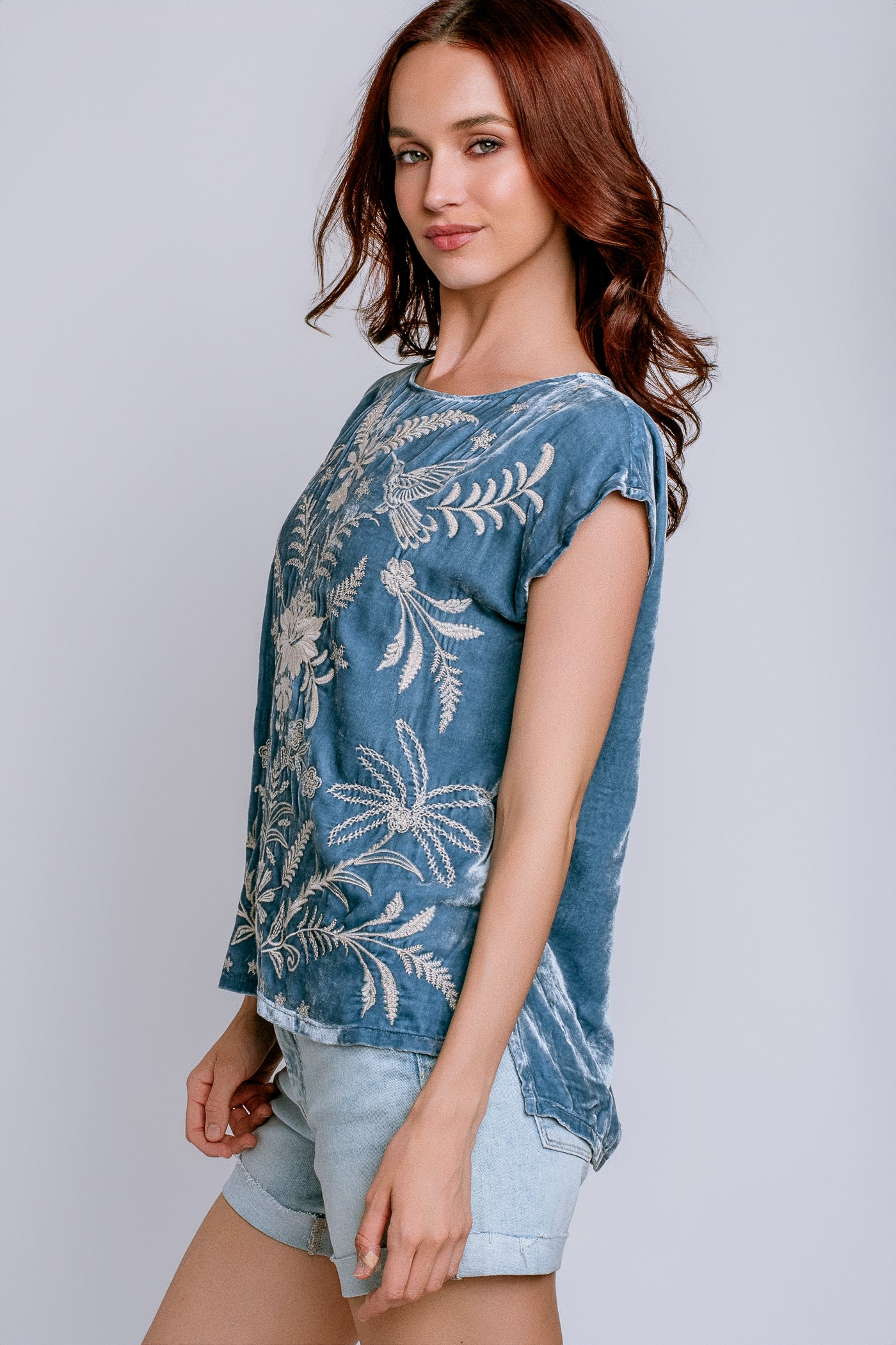Johnny Was Winona Relaxed Velvet Top