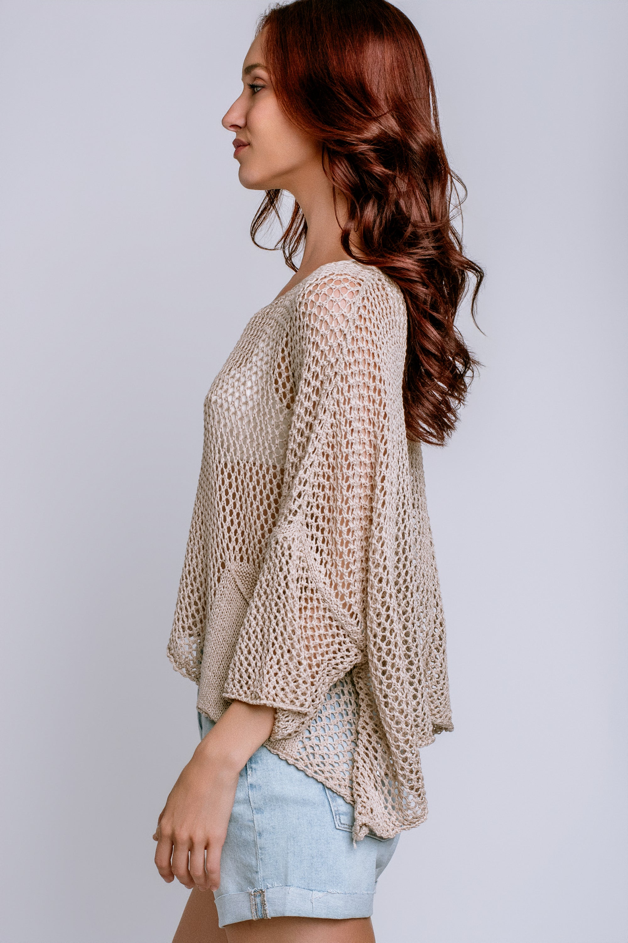 Milio Milano Long Sleeve Crochet Pocket Top