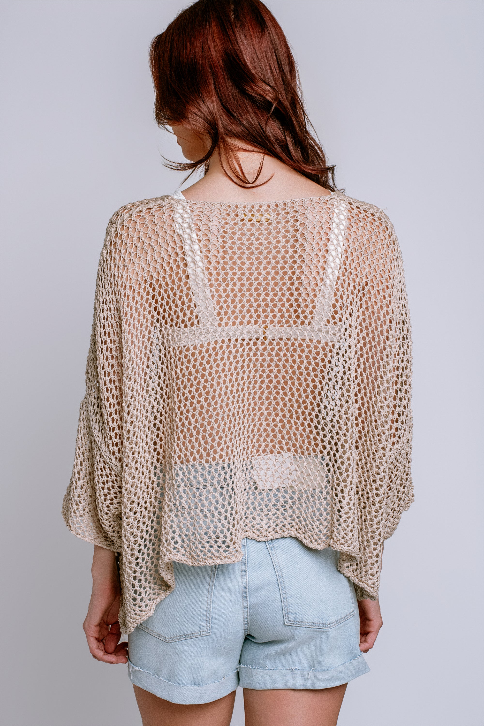 Milio Milano Long Sleeve Crochet Pocket Top