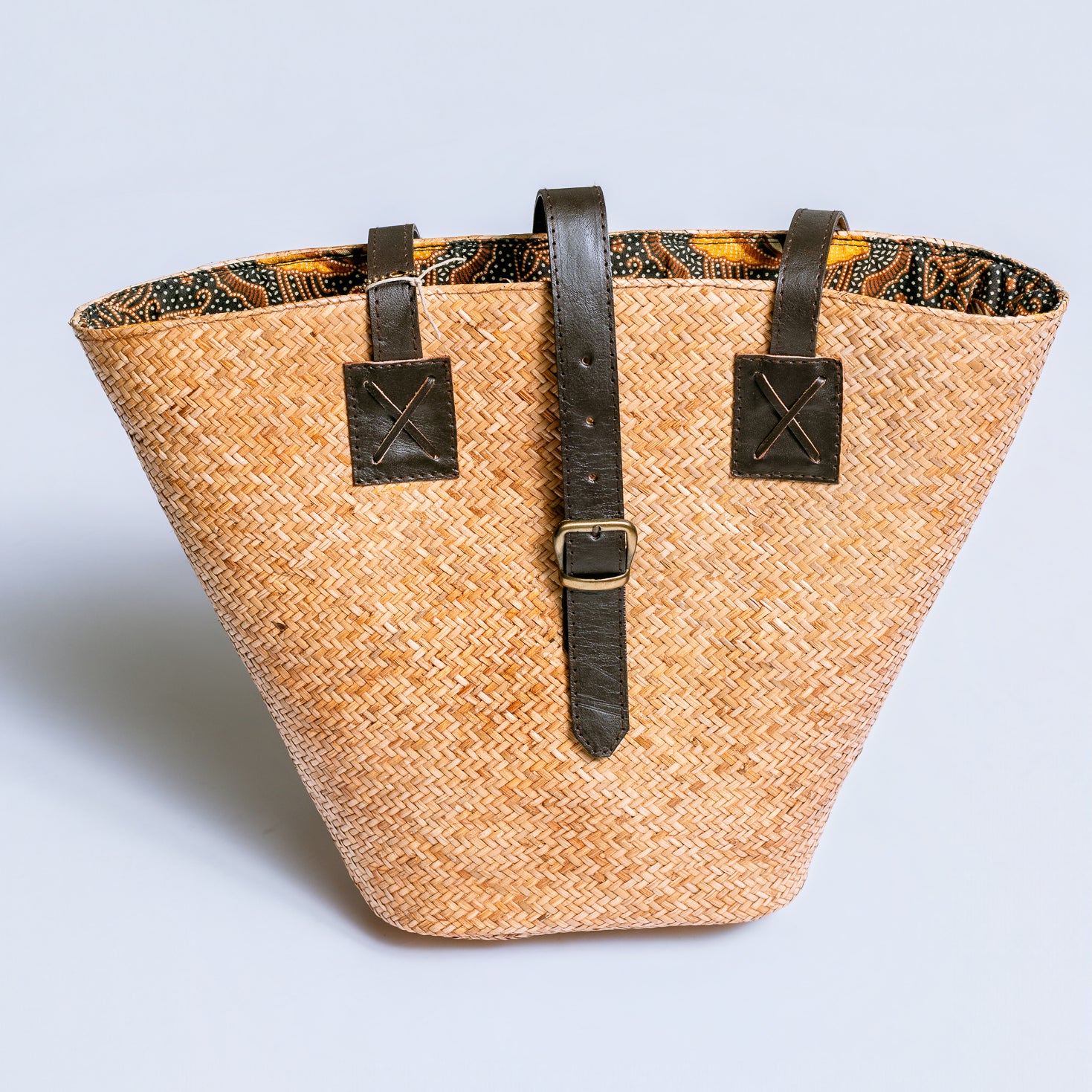 The Winding Road Rattan & Leather Beach Basket Tote