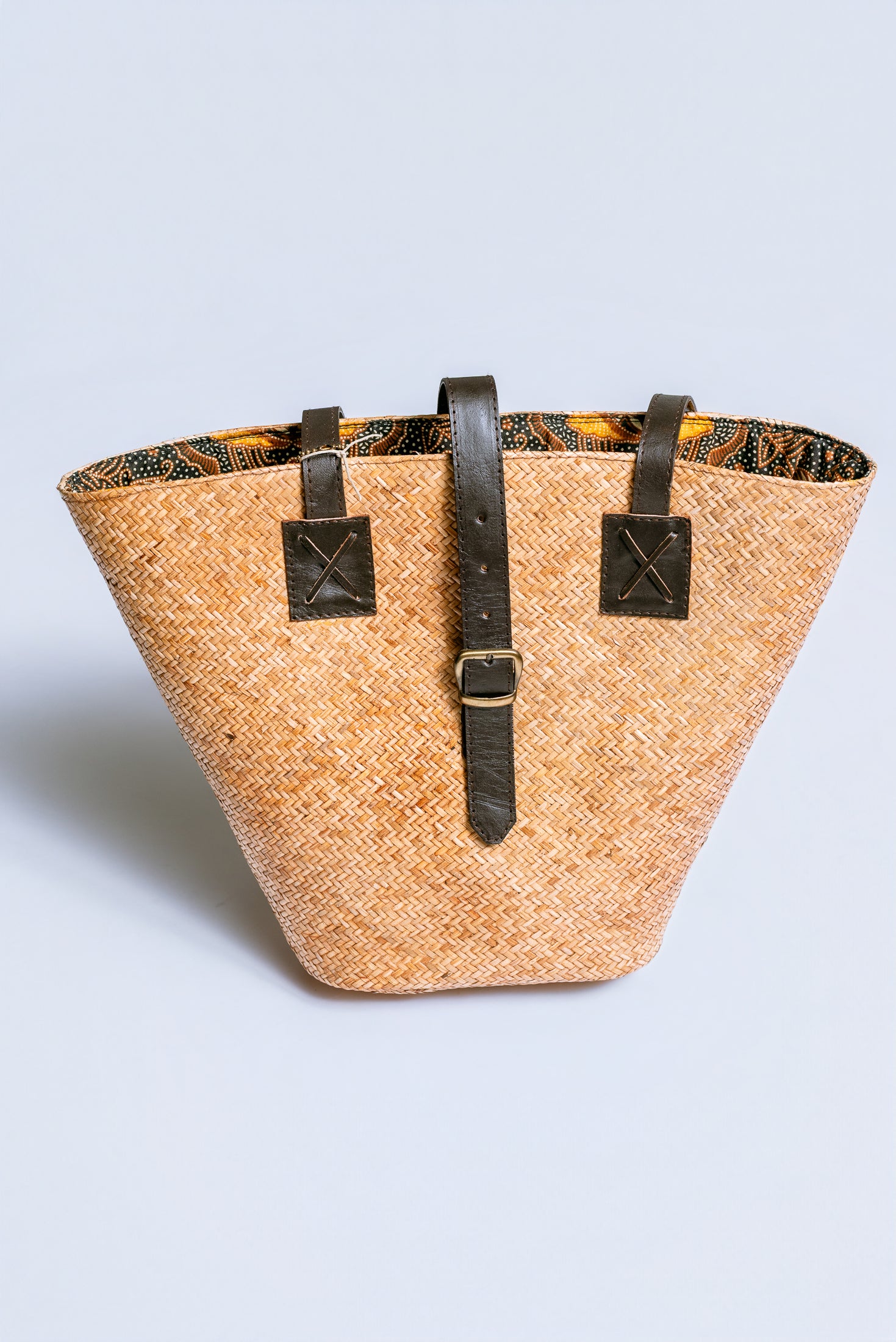 Rattan & Leather Beach Basket Tote