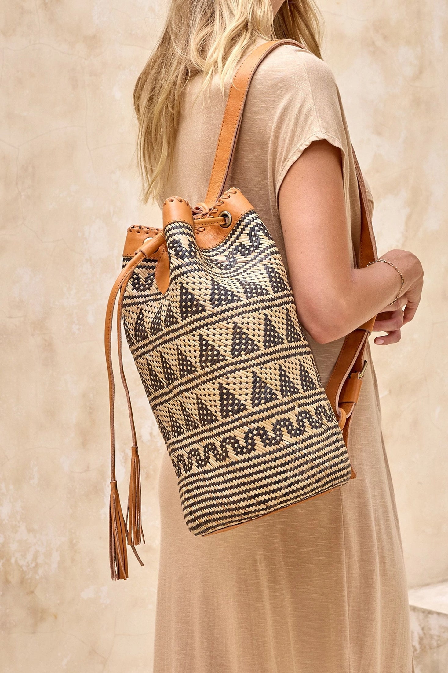 The Winding Road Rattan Tribal Sling Bag