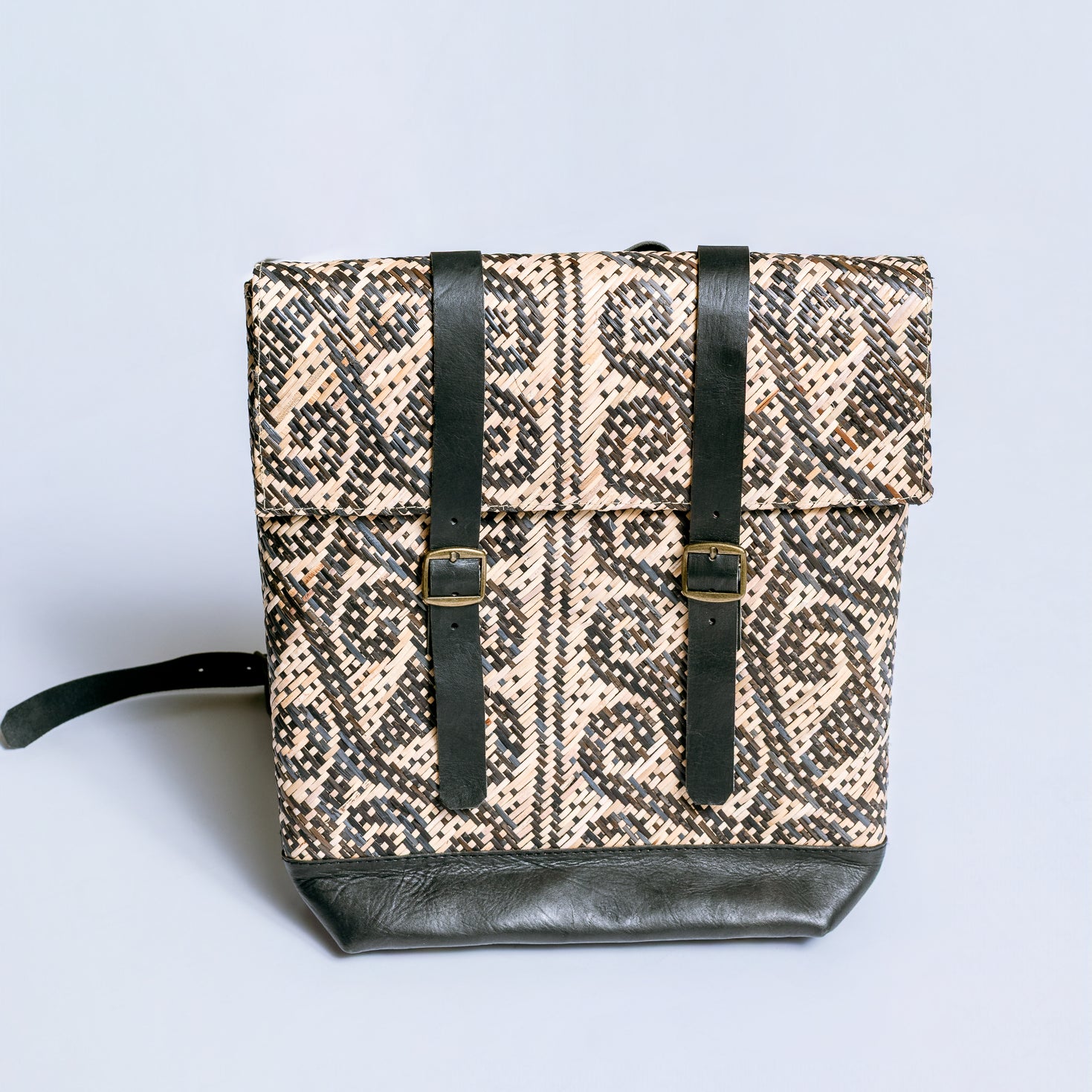 The Winding Road Rattan Tribal Weave Backpack