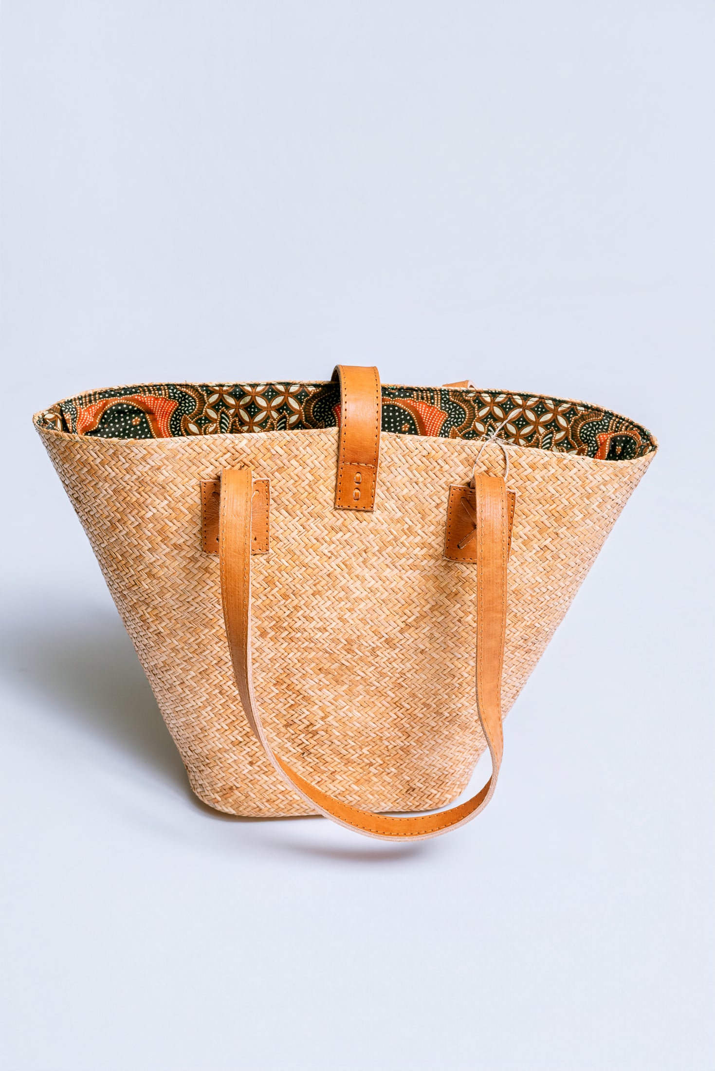 The Winding Road Rattan & Leather Beach Basket Tote