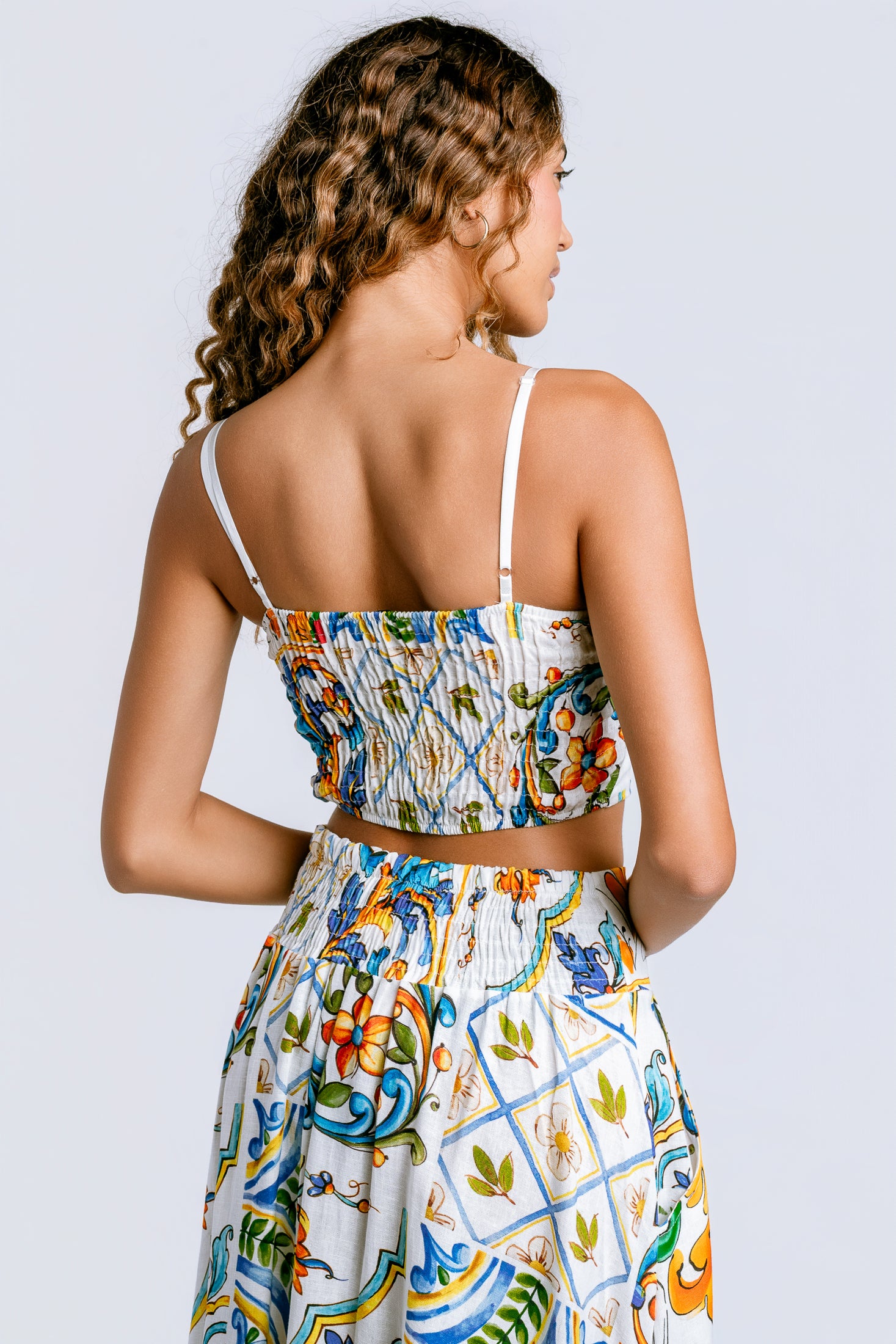 Milio Milano Floral Tile Print Top