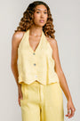 Milio Milano Linen Sleeveless Halter Top