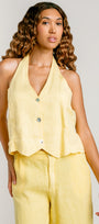 Milio Milano Linen Sleeveless Halter Top