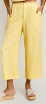 Milio Milano Wide Leg Linen Crop Gaucho Pant