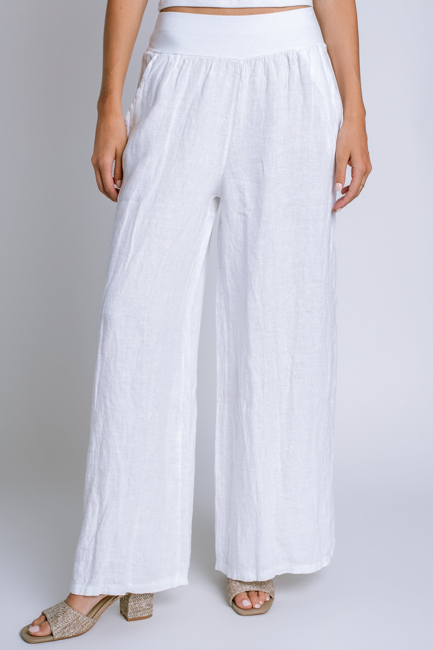 Milio Milano Wide Leg Linen Pants