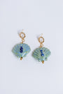 Sherwood Bridge Diamonds Lapis Ceramic Shell Earrings