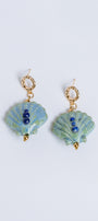 Sherwood Bridge Diamonds Lapis Ceramic Shell Earrings