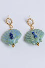 Sherwood Bridge Diamonds Lapis Ceramic Shell Earrings