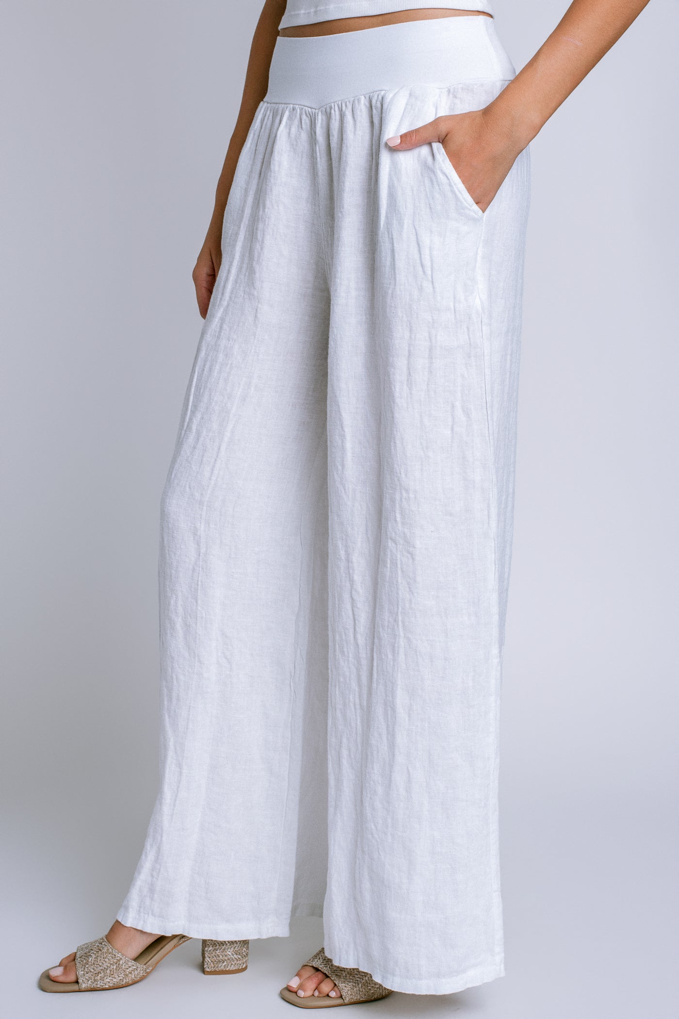 Milio Milano Wide Leg Linen Pants