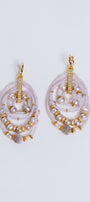Sherwood Bridge Diamonds Lilac Pearl Multi Loop Earrings