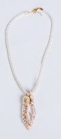 Sherwood Bridge Diamonds Cream & Pink Pearl Rope Necklace