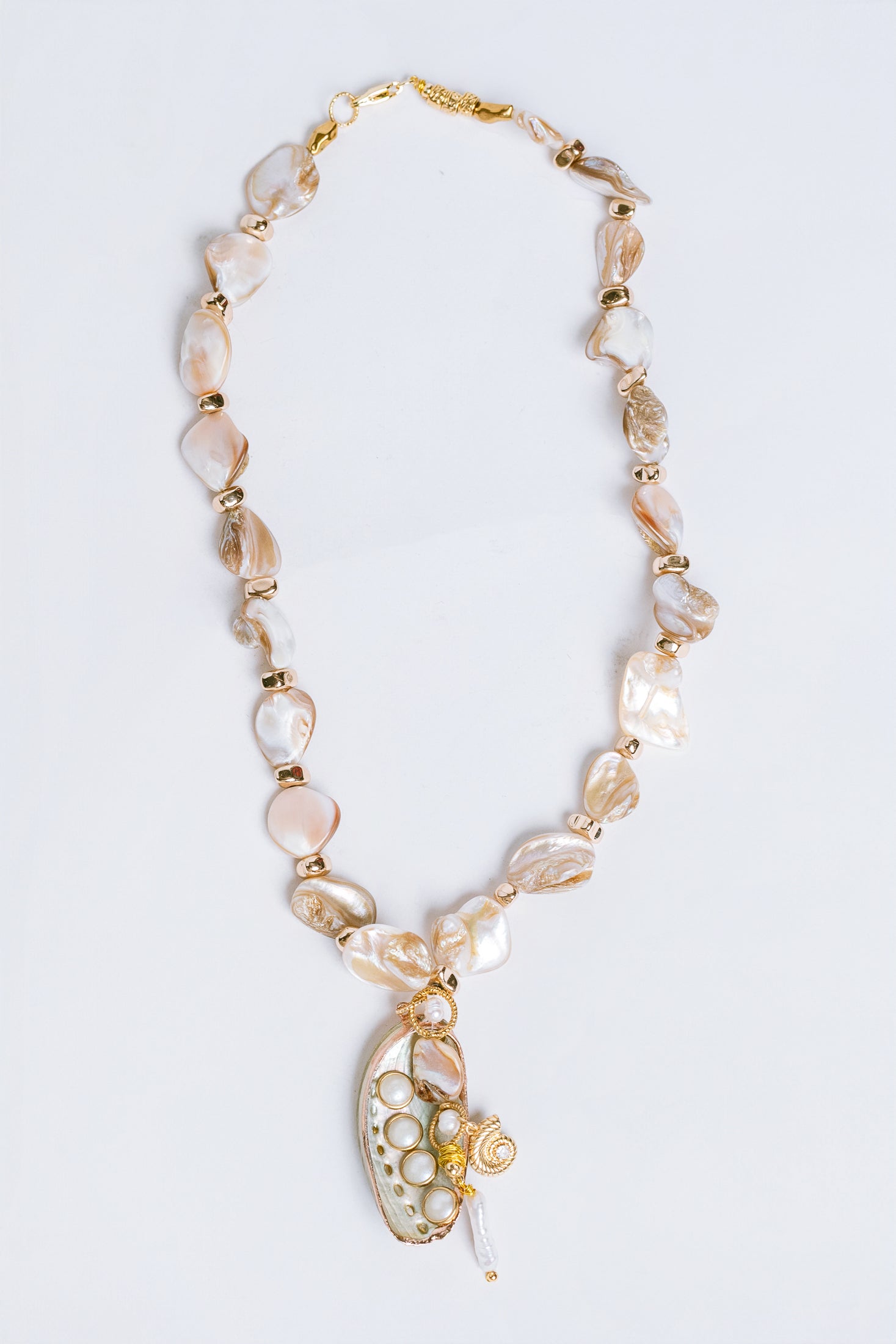 Sherwood Bridge Diamonds Chunky Abalone Necklace