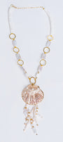 Sherwood Bridge Diamonds Scallop Shell Baroque Pearl Necklace