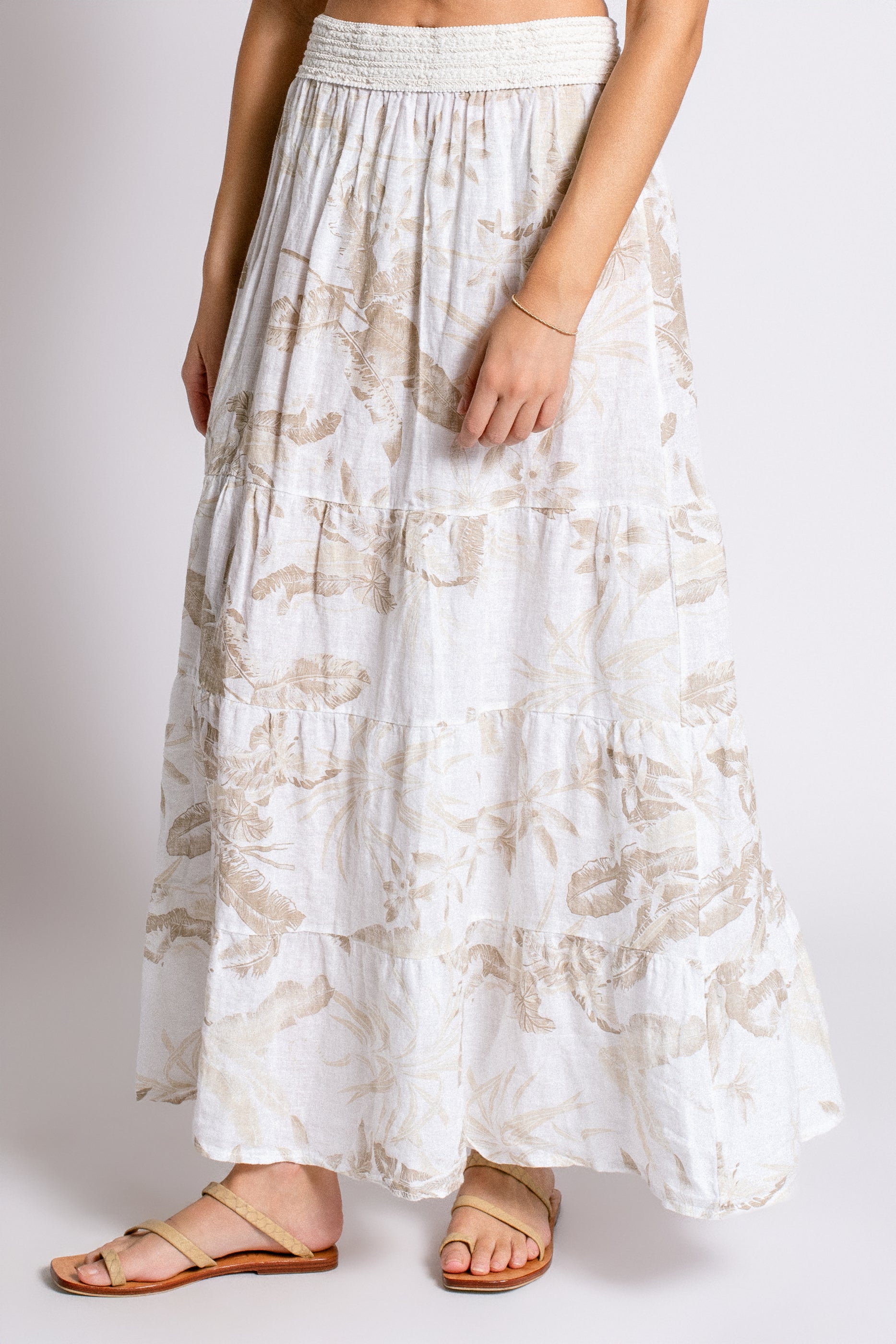 Milio Milano Hawaiian Print Tiered Skirt