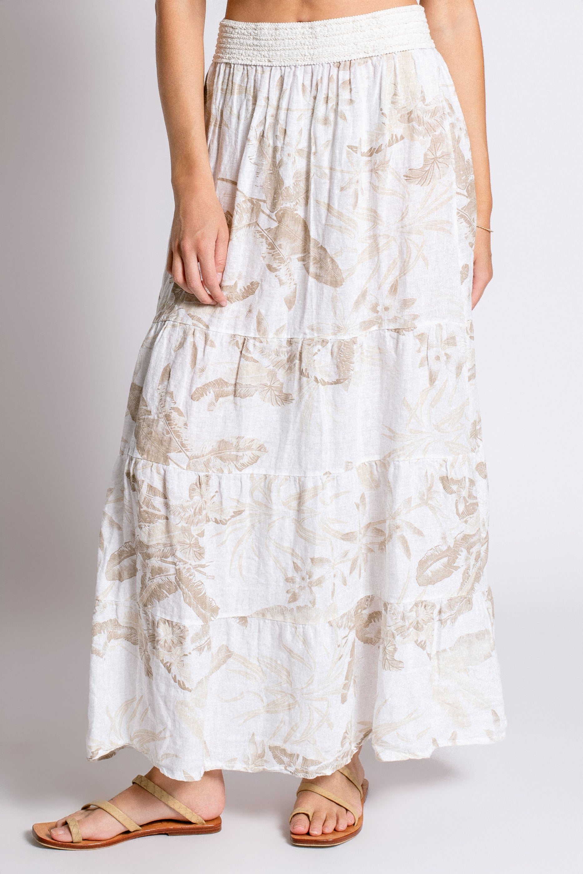 Milio Milano Hawaiian Print Tiered Skirt