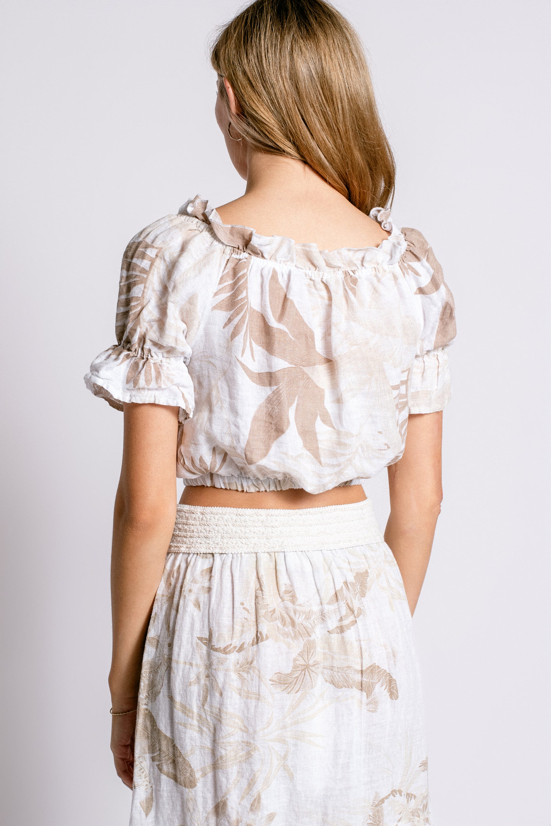 Milio Milano Hawaiian Off Shoulder Linen Top