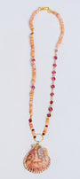 Sherwood Bridge Diamonds Ruby Scallop Shell Necklace