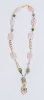 Sherwood Bridge Diamonds Rose Quartz, Jade & Peridot Necklace