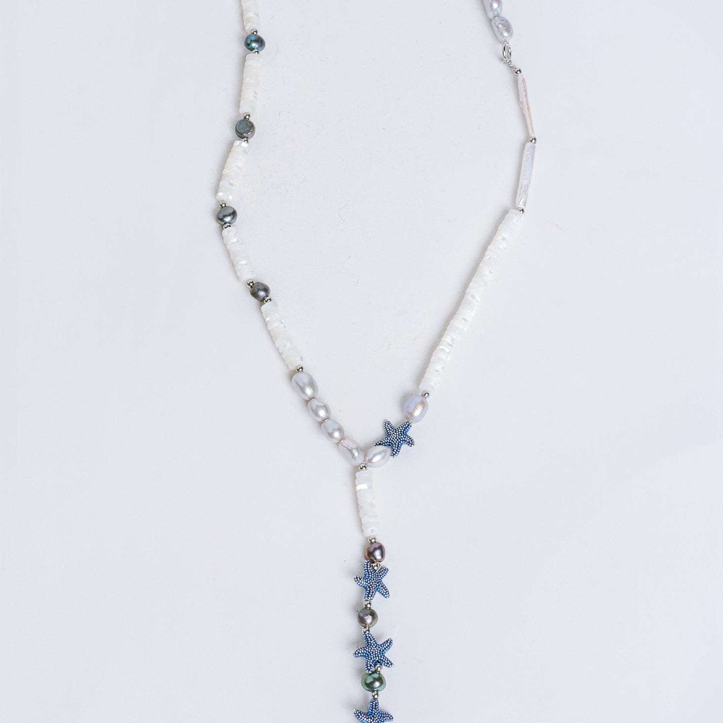 Sherwood Bridge Diamonds Rhodium Blue Starfish Necklace
