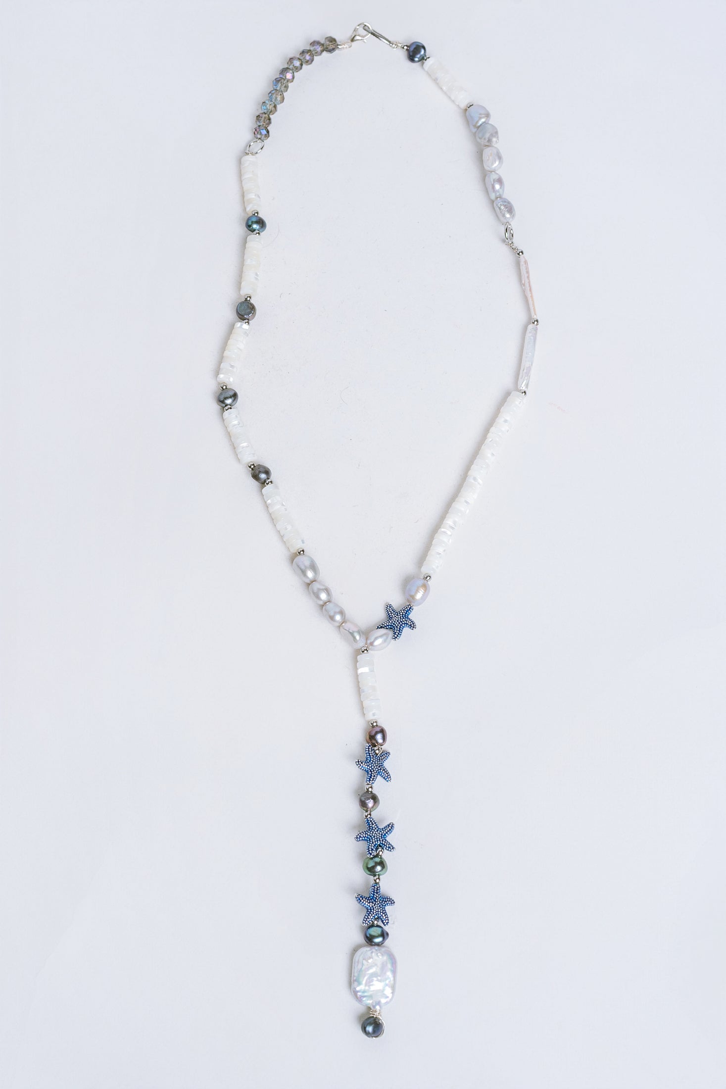 Sherwood Bridge Diamonds Rhodium Blue Starfish Necklace