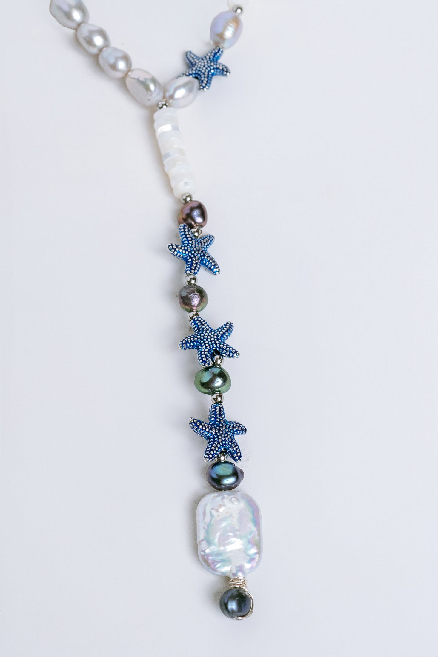 Sherwood Bridge Diamonds Rhodium Blue Starfish Necklace