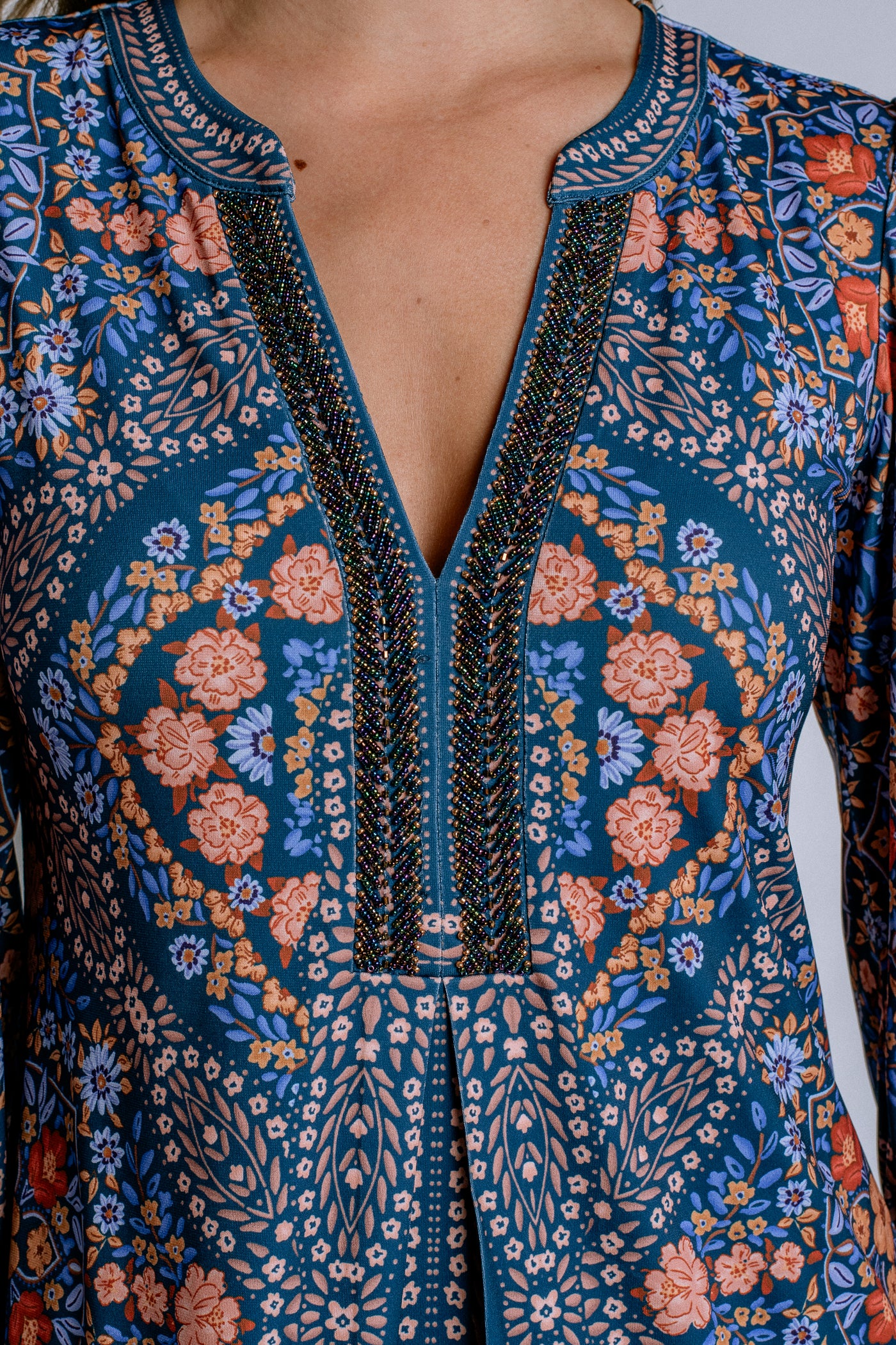 Hale Bob V Neck Beaded Dress