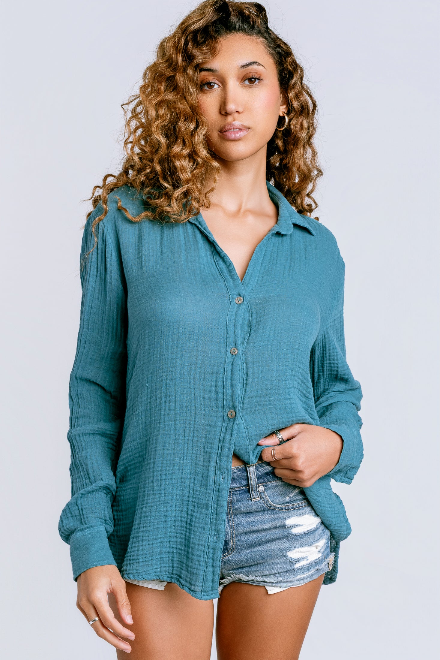 Michael Stars Leo Gauze Button Down