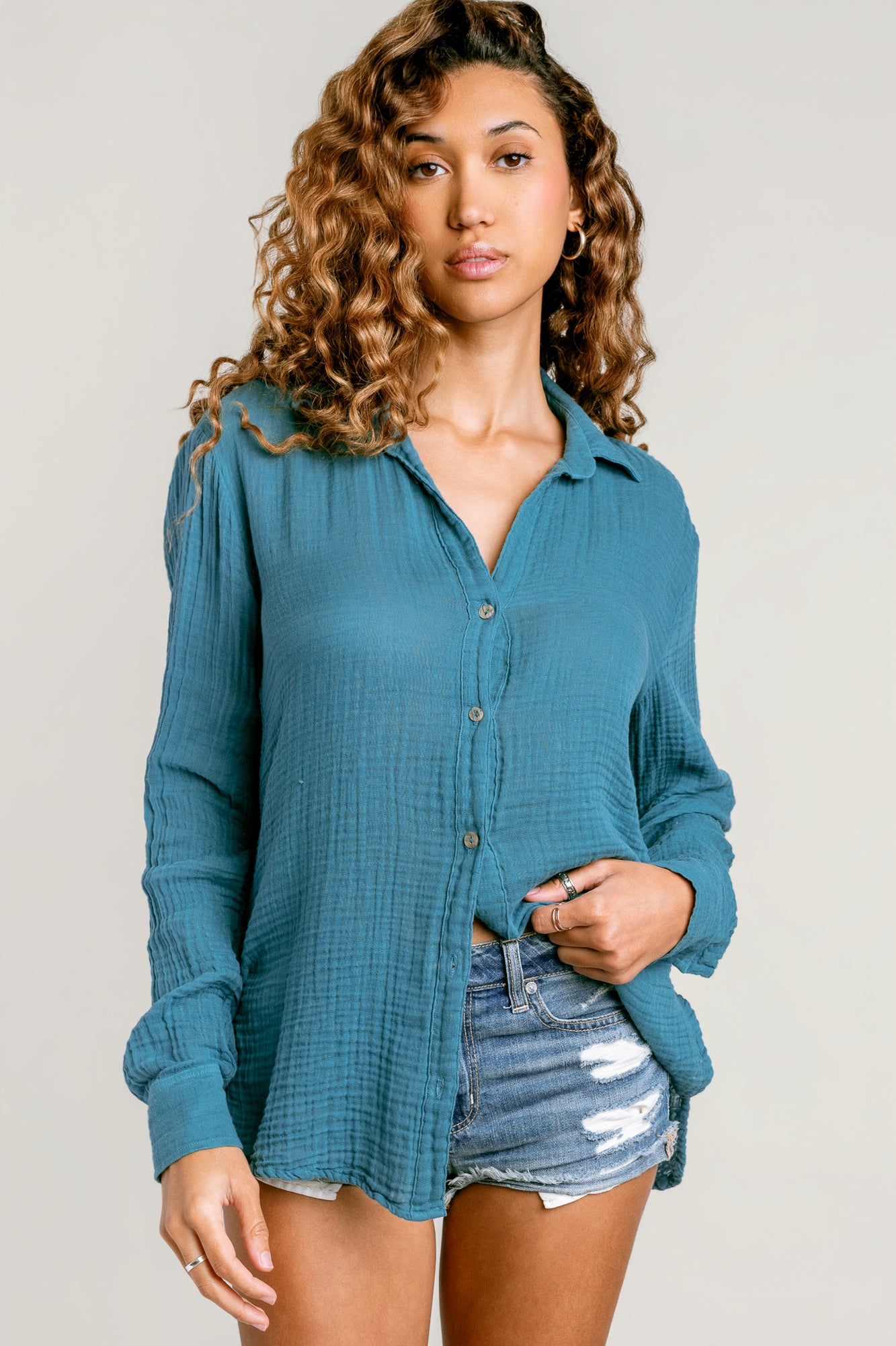 Michael Stars Leo Gauze Button Down