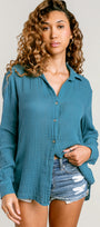 Michael Stars Leo Gauze Button Down