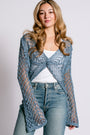 Milio Milano Crochet Twist Front Bell Top