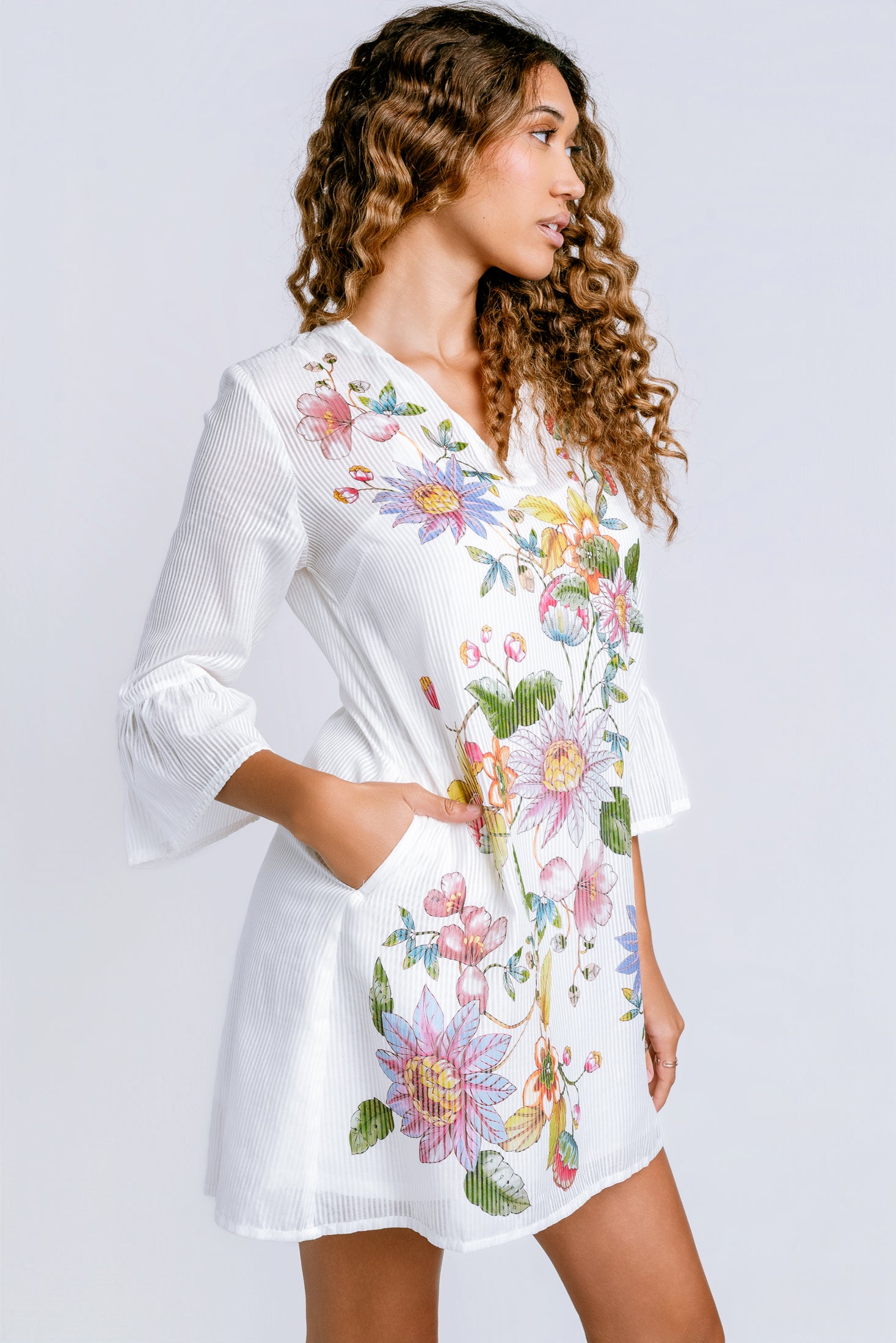 Johnny Was Orlaya Ruffle Sleeve Dress