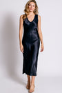 Michael Stars Randi V-Neck Satin Midi
