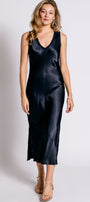Michael Stars Randi V-Neck Satin Midi