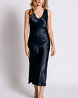 Michael Stars Randi V-Neck Satin Midi