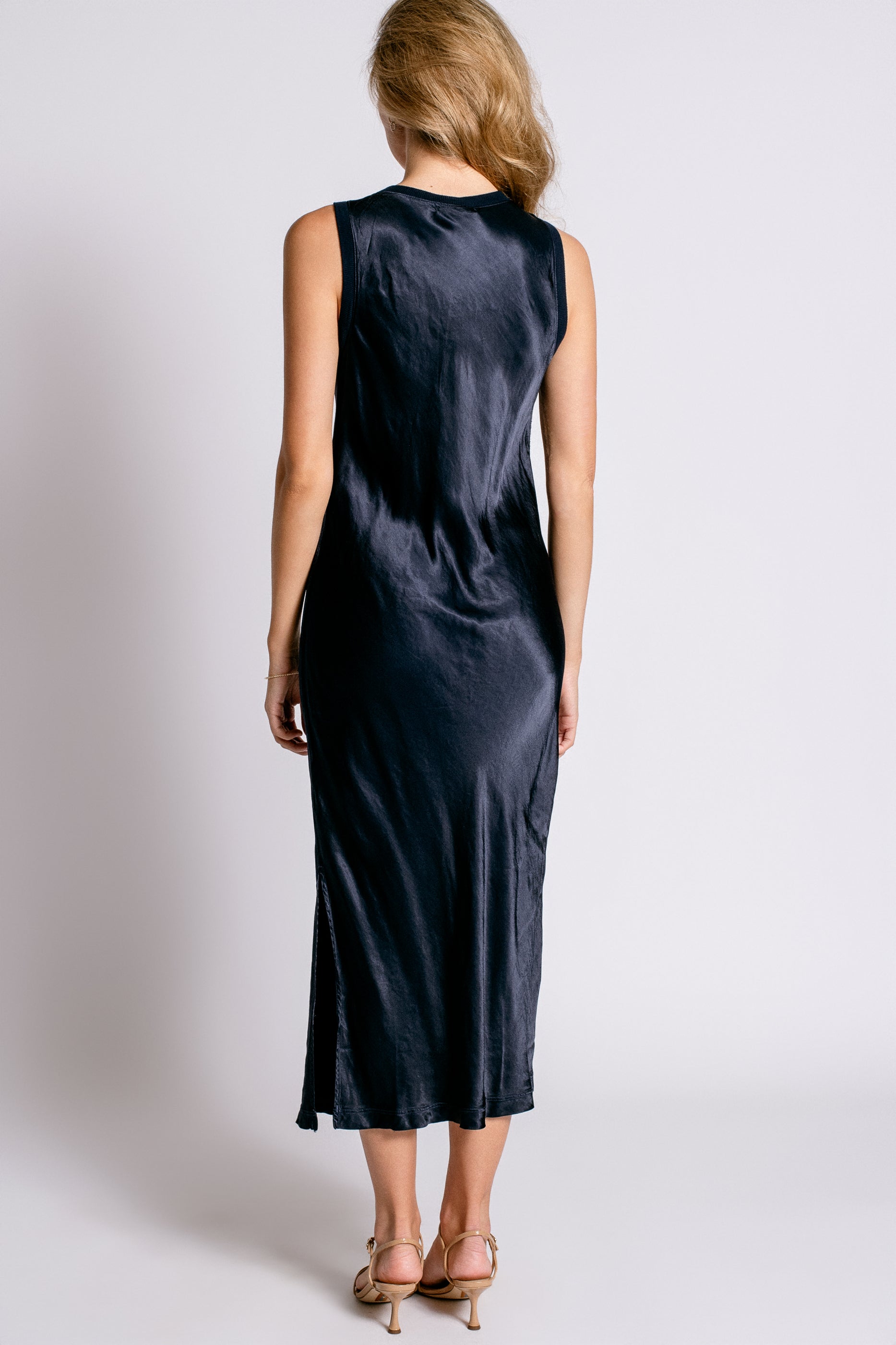 Michael Stars Randi V-Neck Satin Midi