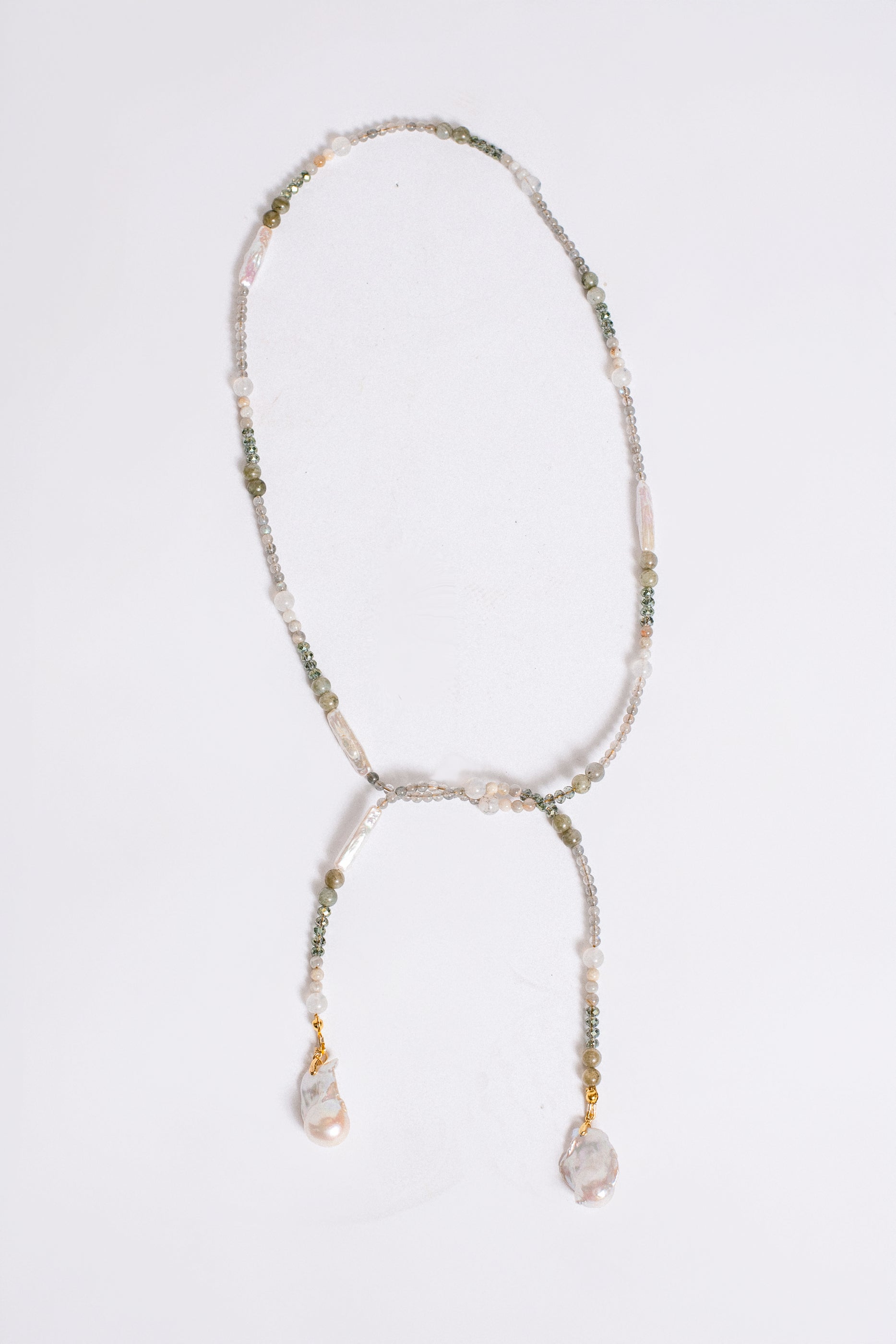 Sherwood Bridge Diamonds Pearl & Labradorite Lariat Necklace