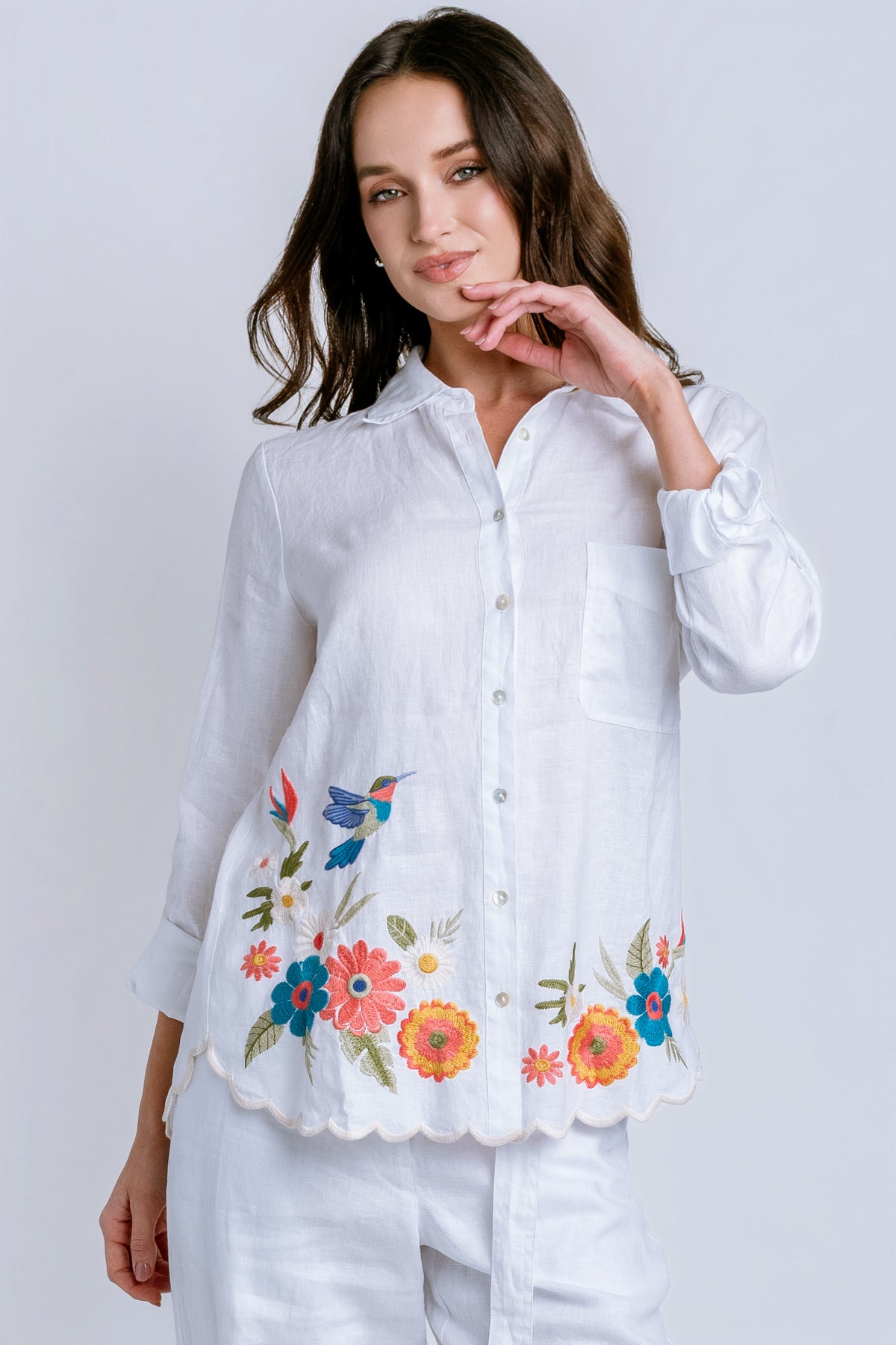 Johnny Was Francis Relaxed Linen Shirt