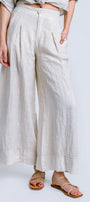 Milio Milano Linen Pleat Palazzo Pant