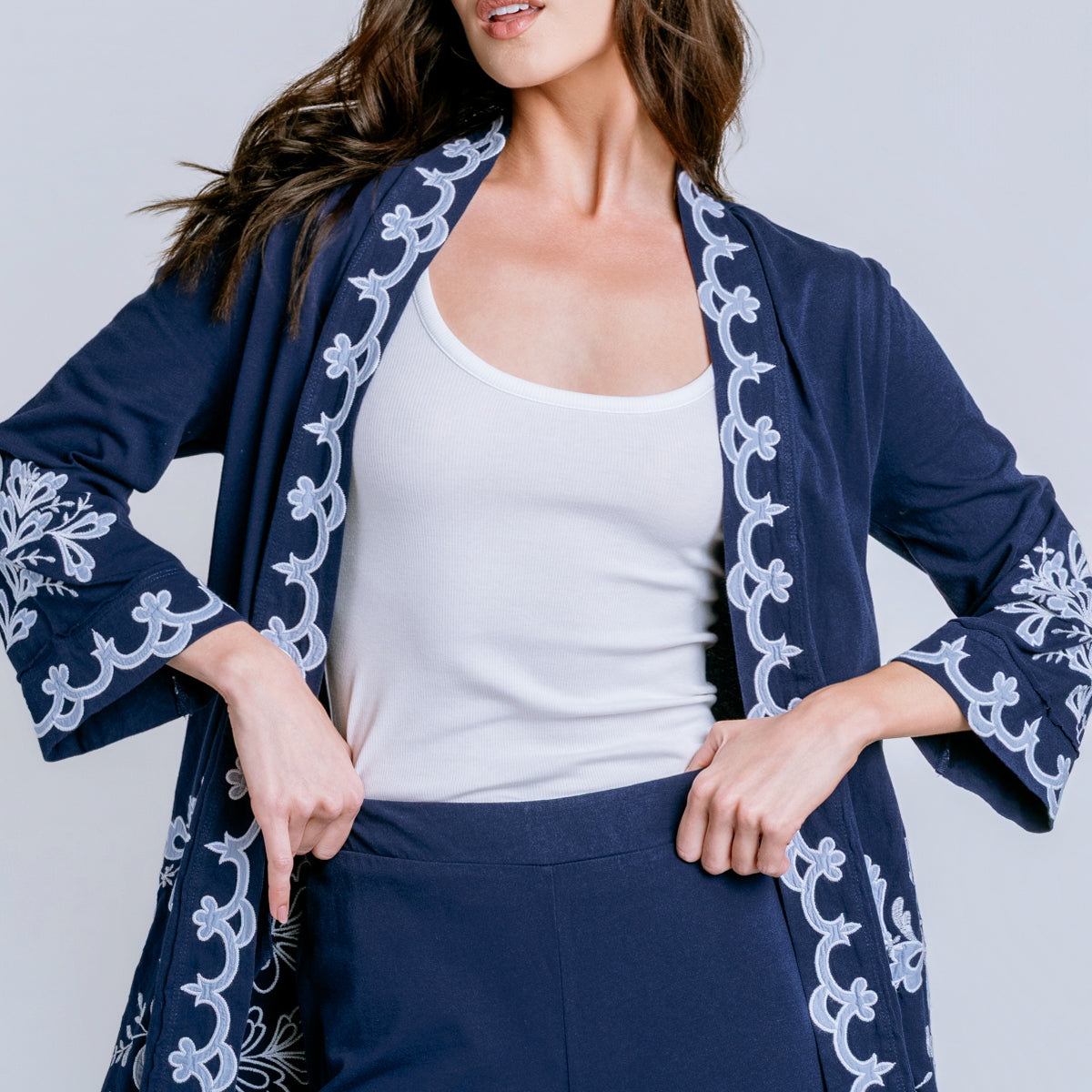Johnny Was Addeline Jersey Kimono Coat