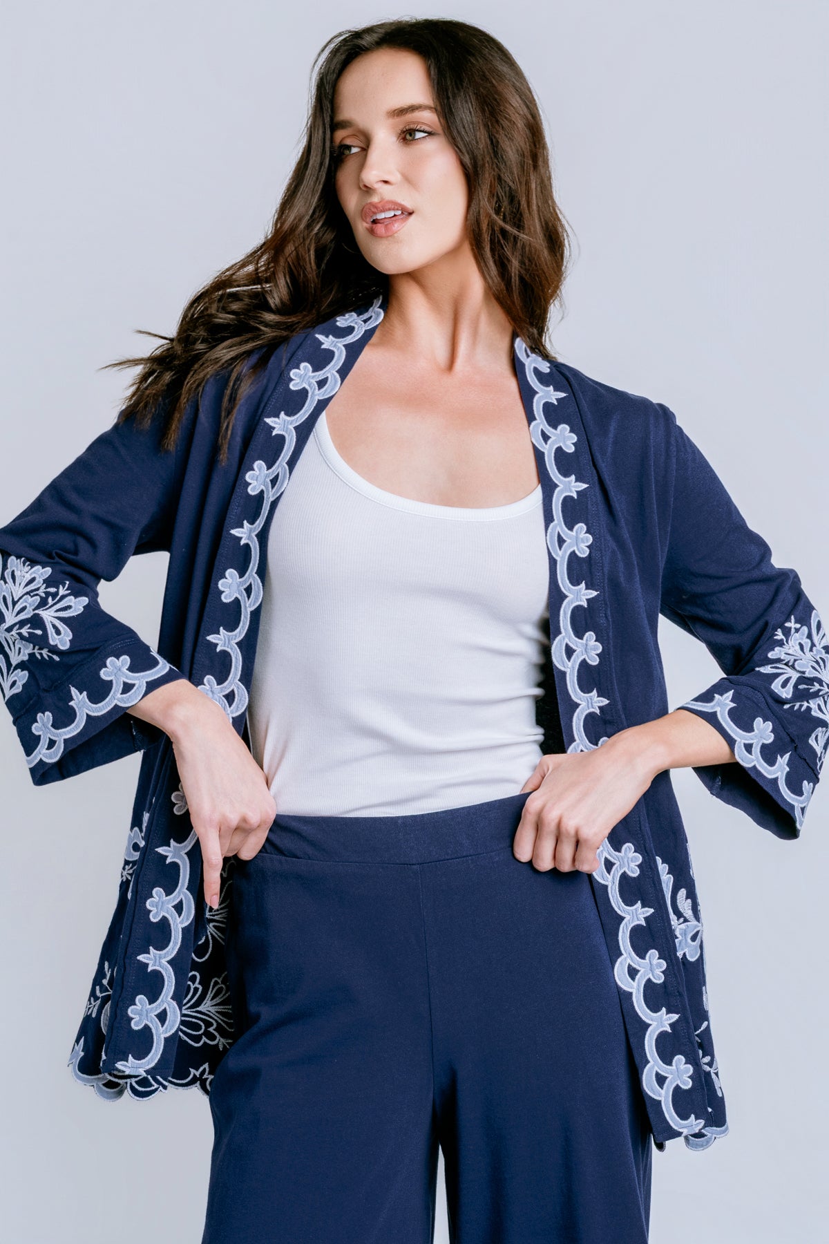 Johnny Was Addeline Jersey Kimono Coat