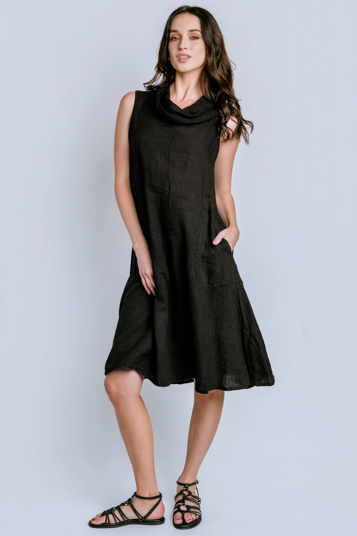 Inizio Linen Cowl Dress