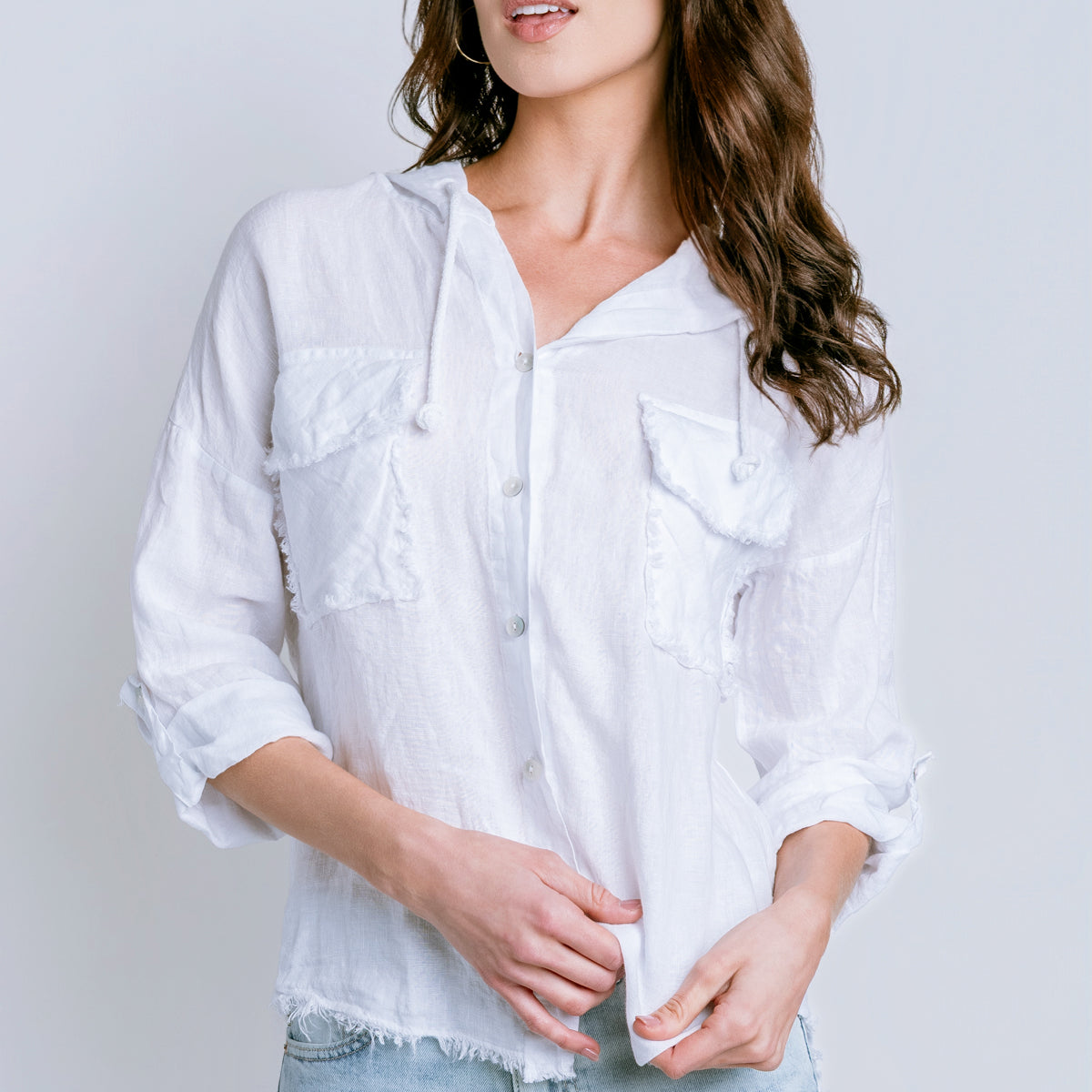Milio Milano Fringe Hem Linen Jacket
